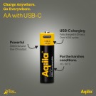 Aqiila oppladbart USB-C litiumbatteri AA 1,5V 4-pakning thumbnail