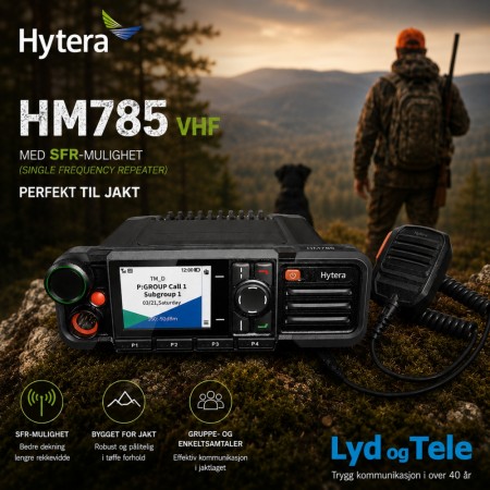 Hytera HM785 VHF Jaktradio med SFR lisens – Digital DMR mobilradio for jaktlag
